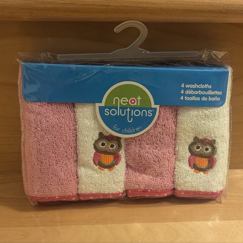 3/15$ Kids Washcloths - Pink and White
